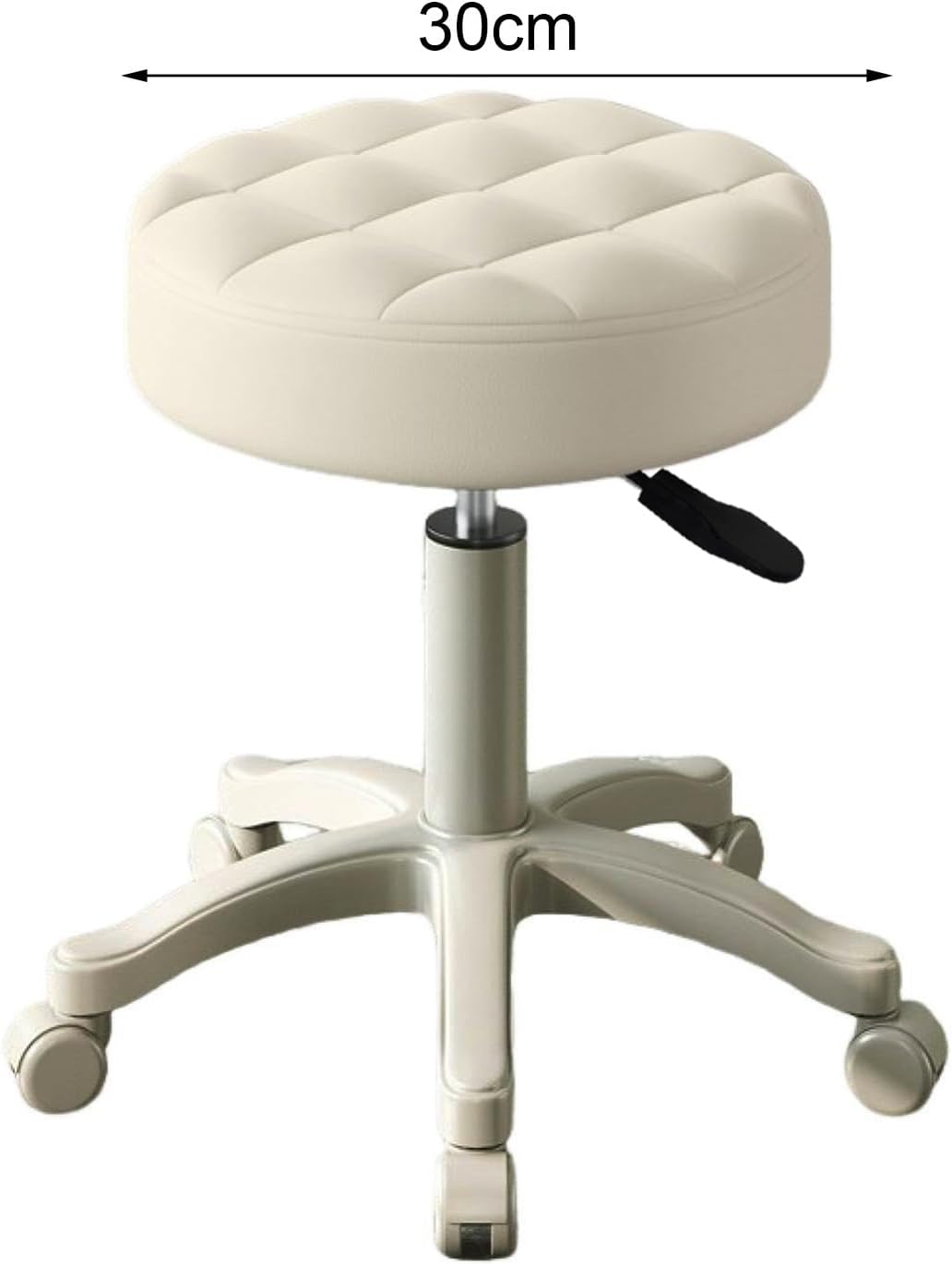 Adjustable Rolling Faux Leather Swivel Stool