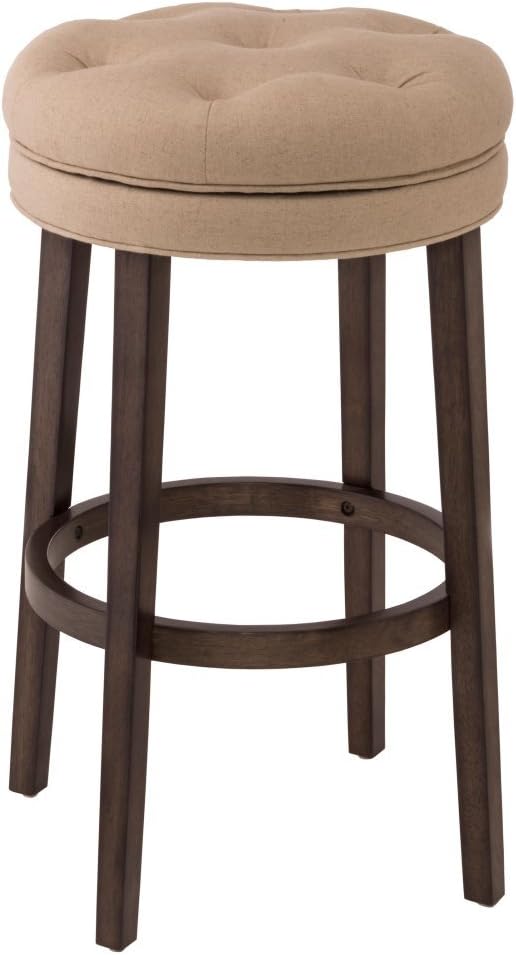 Charcoal Gray Linen Swivel Counter Stool