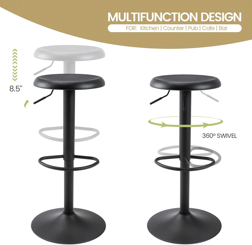 Black Adjustable Swivel Counter Bar Stool