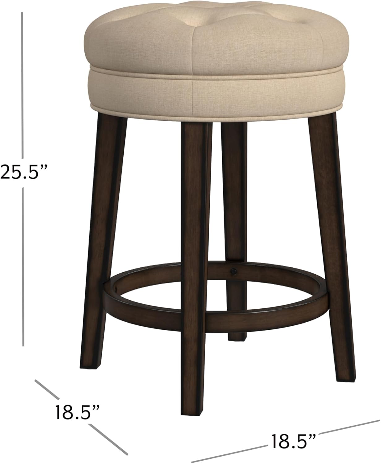 Charcoal Gray Linen Swivel Counter Stool