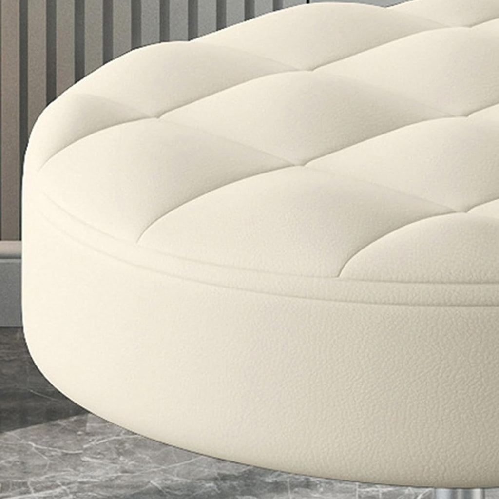 Adjustable Rolling Faux Leather Swivel Stool