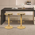2 Gold Adjustable Swivel Bar Stools Set