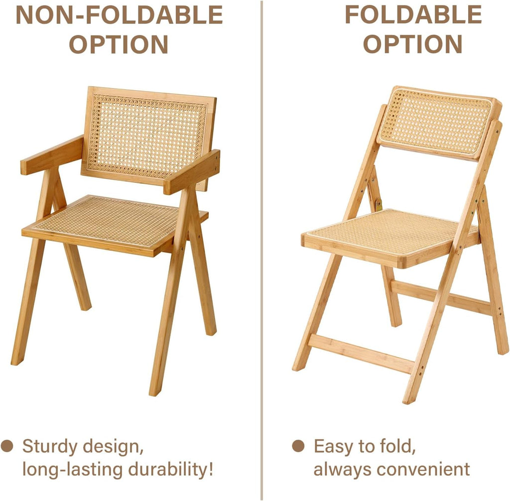 Mid Century Rattan Dining Armchairs Set of 2