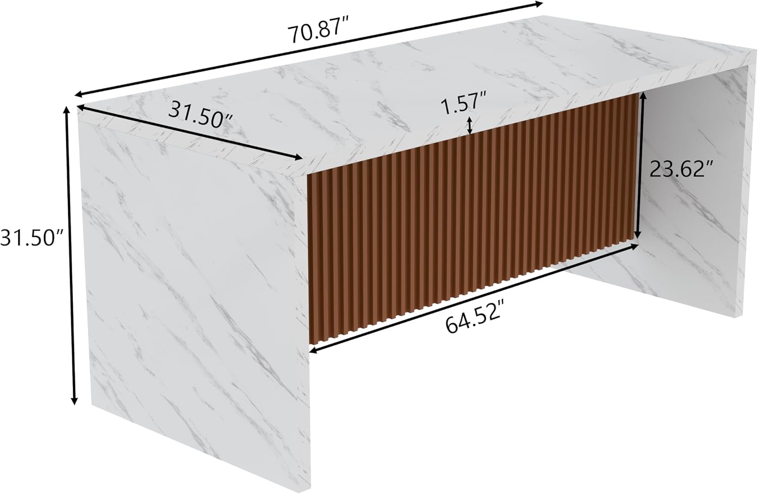 White LED Marble Large Dining Table