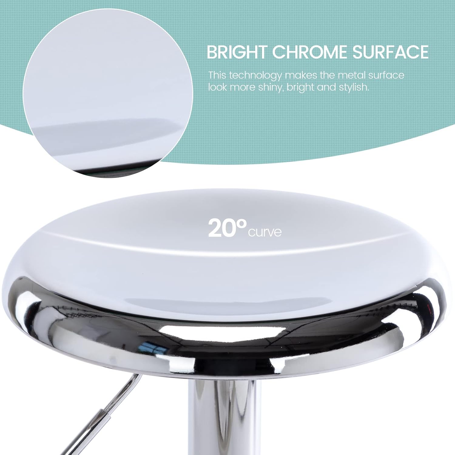 2 Chrome Adjustable Swivel Bar Stools