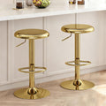 2 Gold Metal Adjustable Swivel Bar Stools