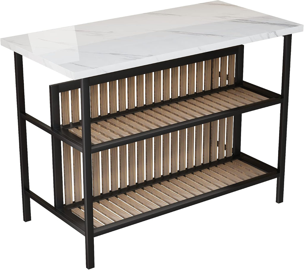 White Marble Kitchen Island Set