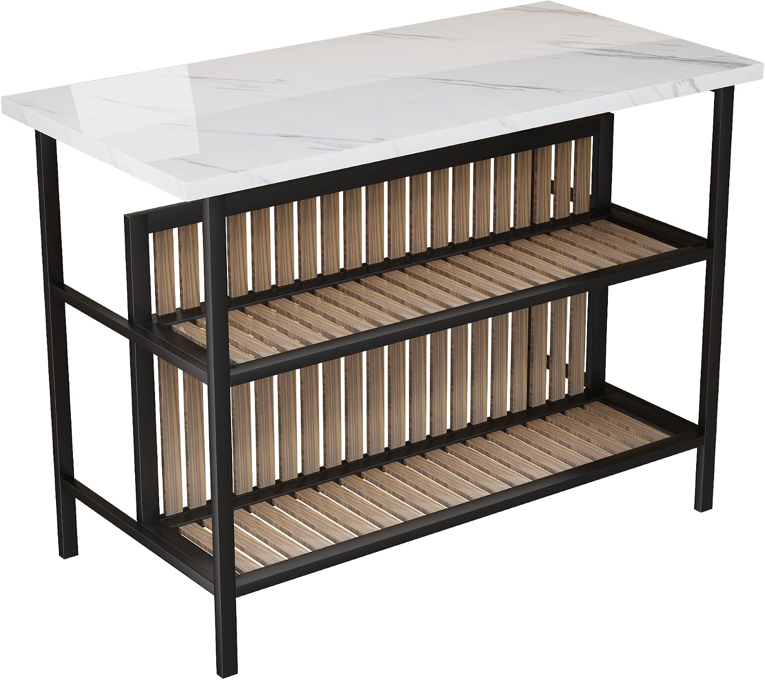 White Marble Kitchen Island Set