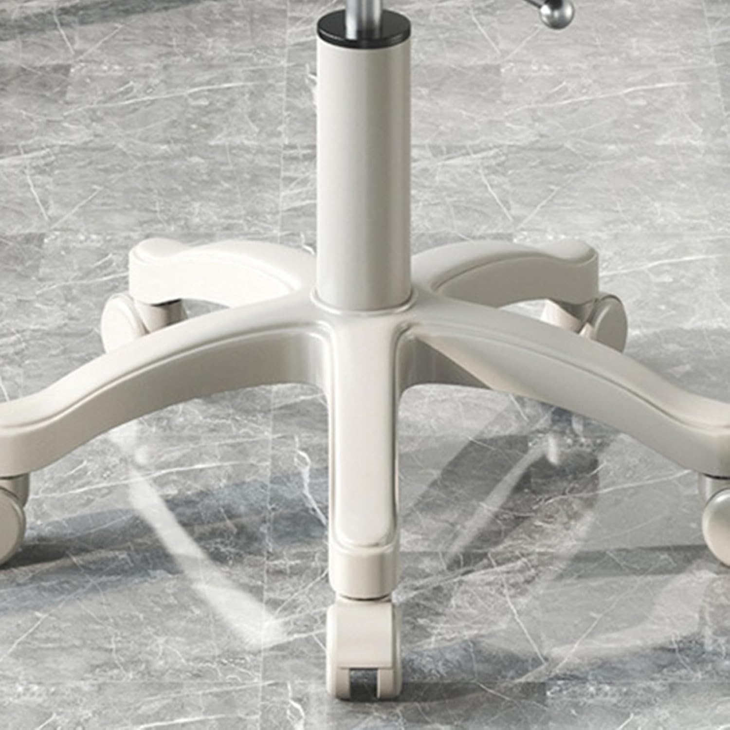 Adjustable Rolling Faux Leather Swivel Stool