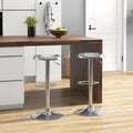 2 Chrome Adjustable Swivel Bar Stools