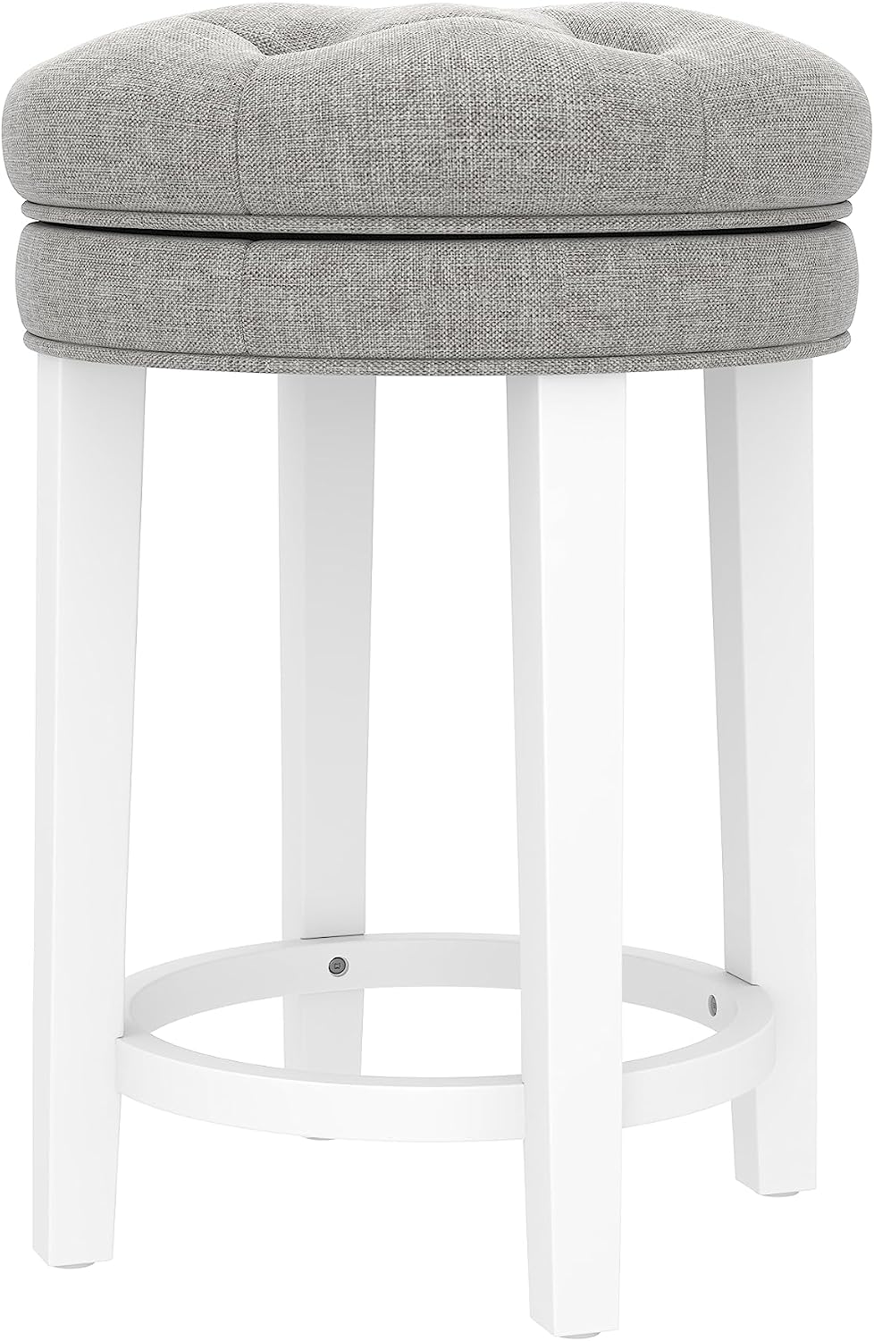 Charcoal Gray Linen Swivel Counter Stool