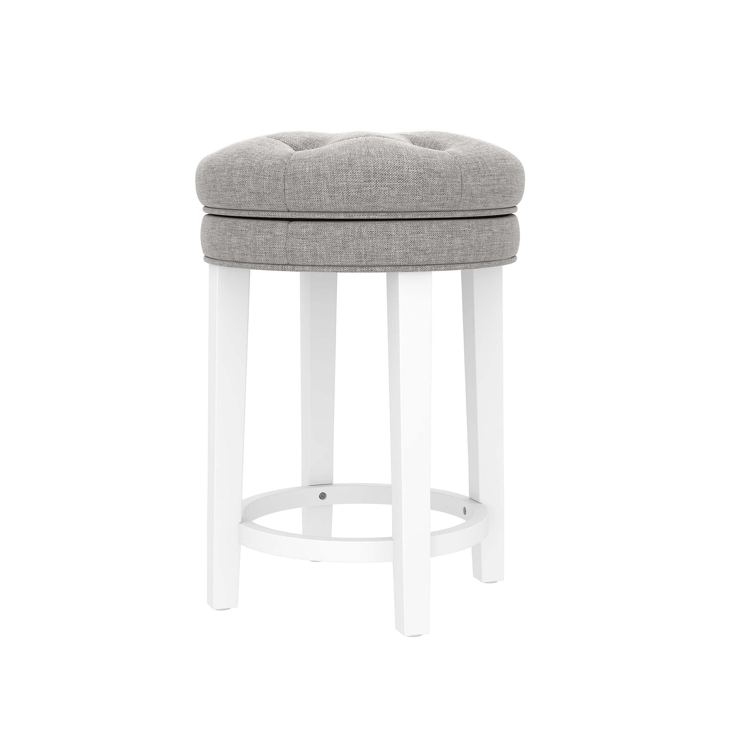 Charcoal Gray Linen Swivel Counter Stool