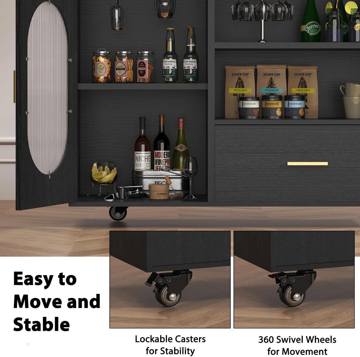Mobile White Marble Storage Kitchen Island
