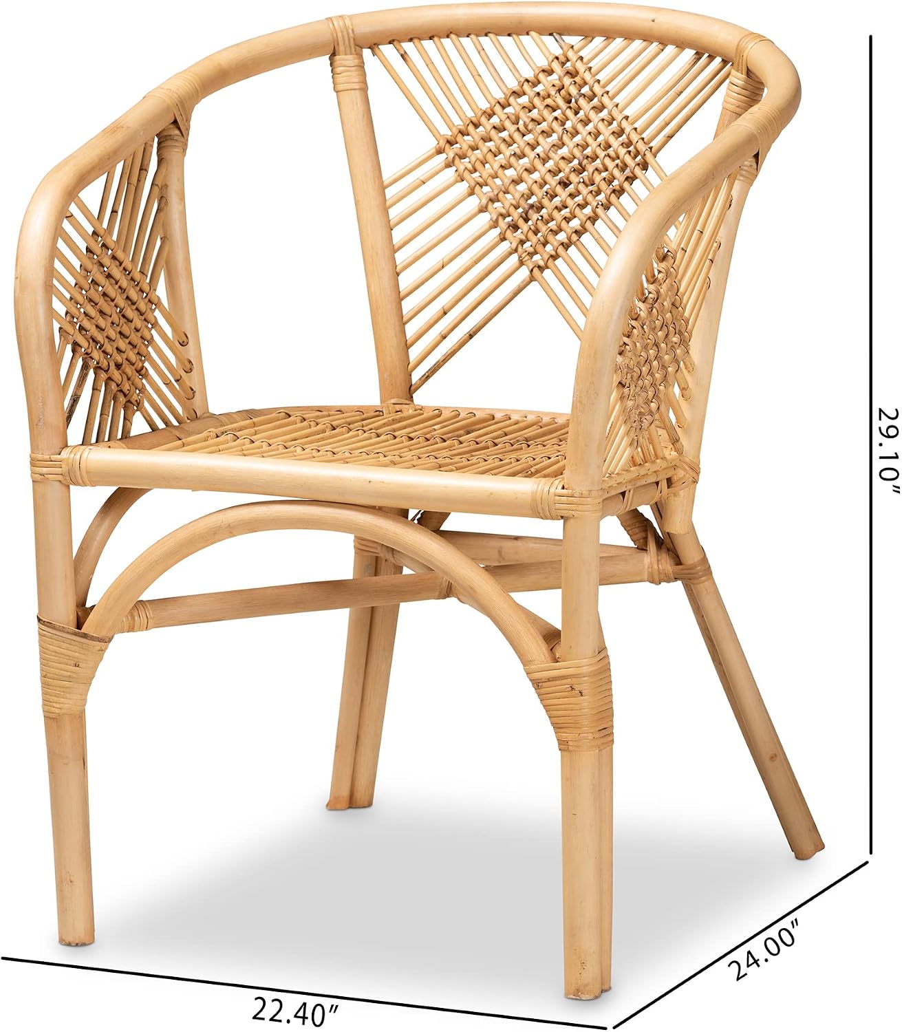 Natural Kagama Bohemian Rattan Dining Chair