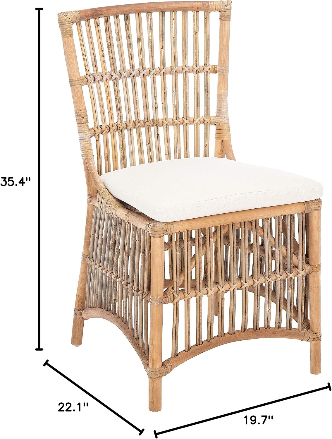 Grey White Wash Rattan Erika Accent Chair Set of 2