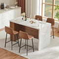 White LED Marble Kitchen Island