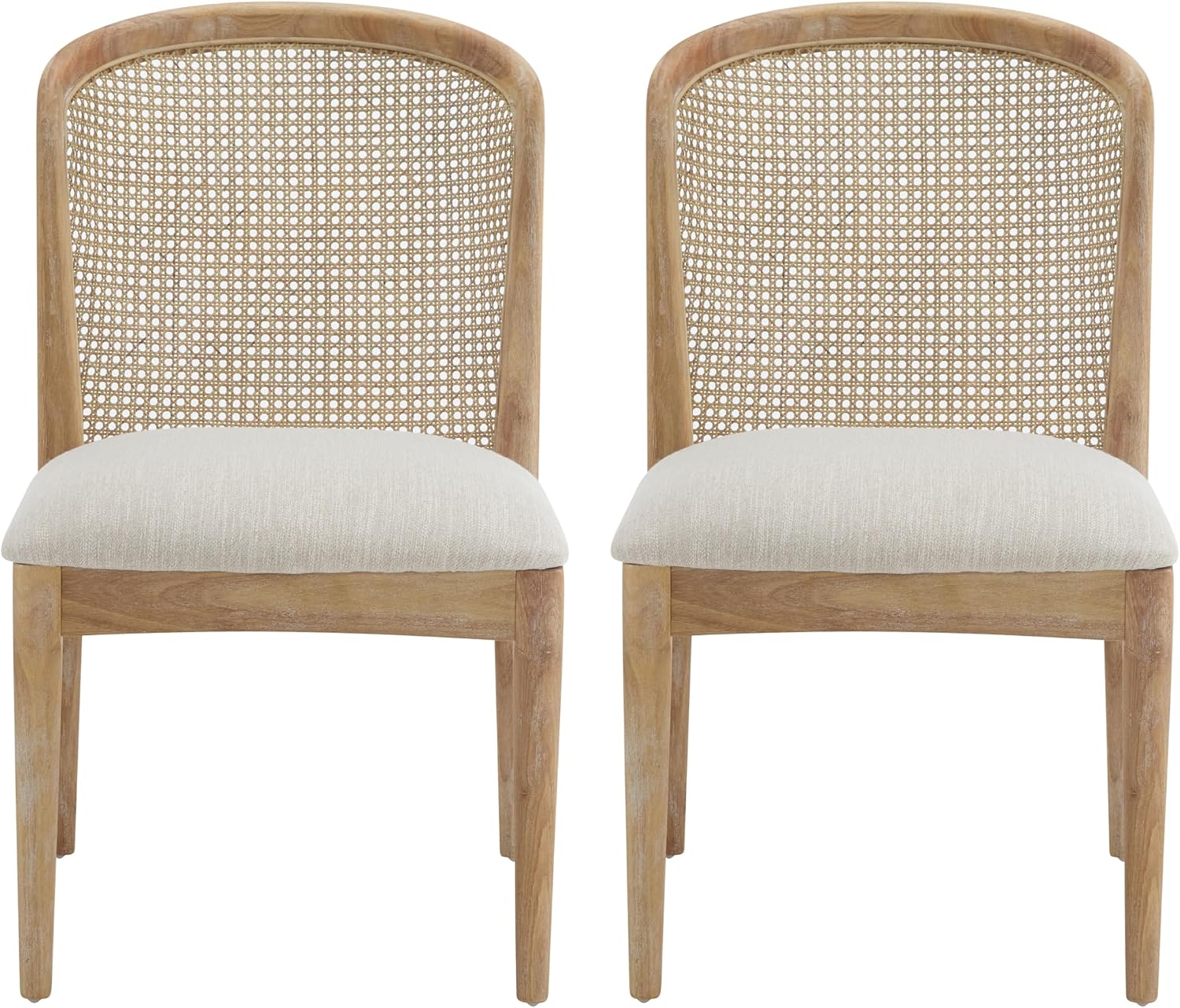 Beige Cane Lilia Dining Chairs Set of 2