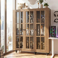 Cracked Oak Glass Display Cabinet