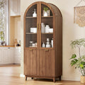 Walnut Fluted Arched Tall Cabinet
