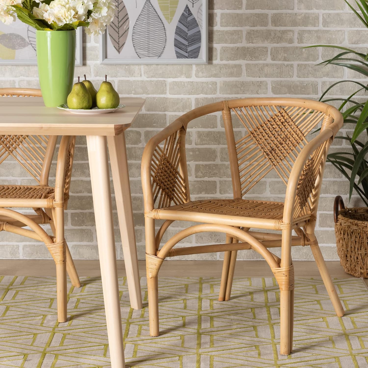 Natural Kagama Bohemian Rattan Dining Chair