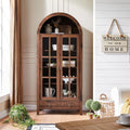 Walnut Farmhouse Arched Display Cabinet