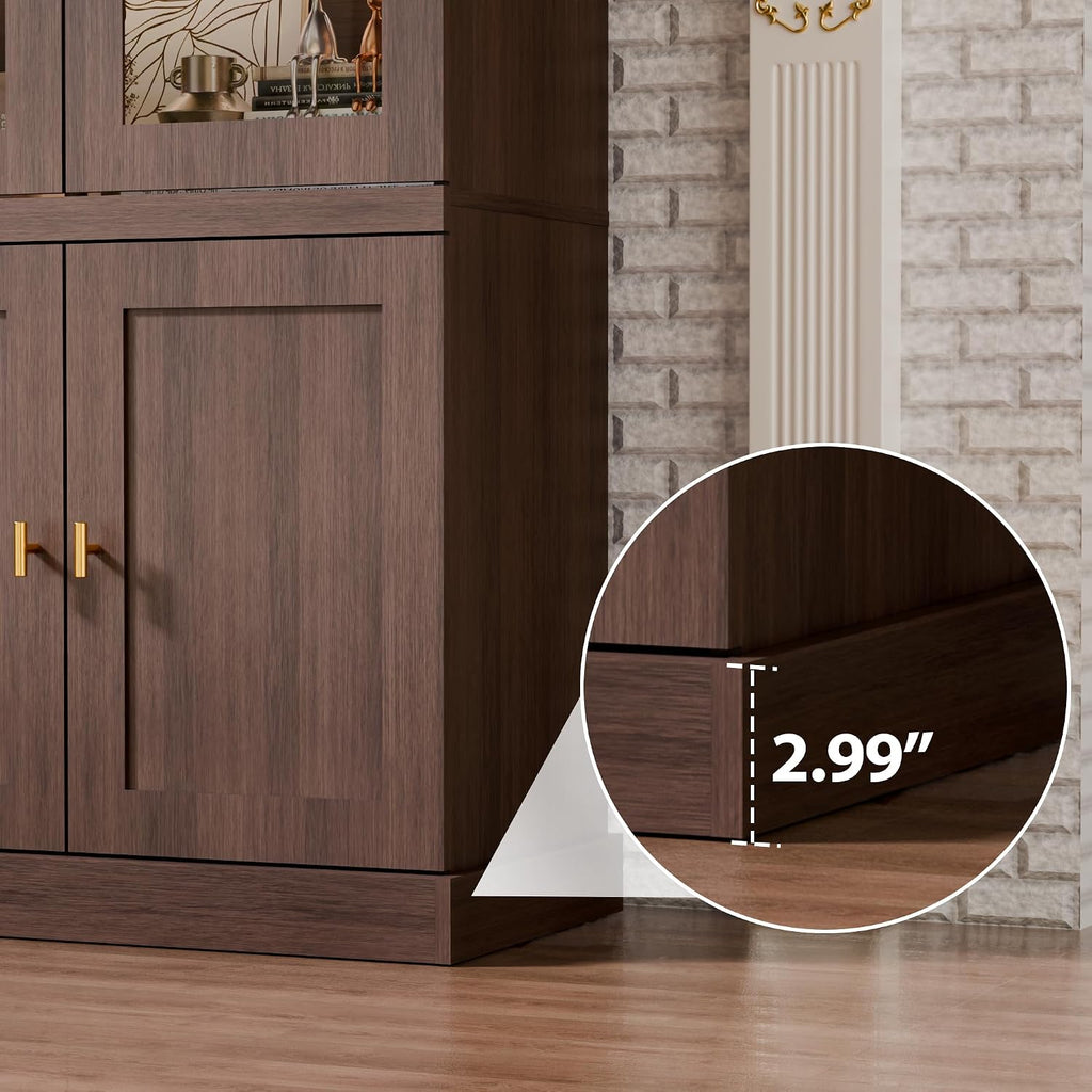 Walnut LED Mid-Century Display Cabinet
