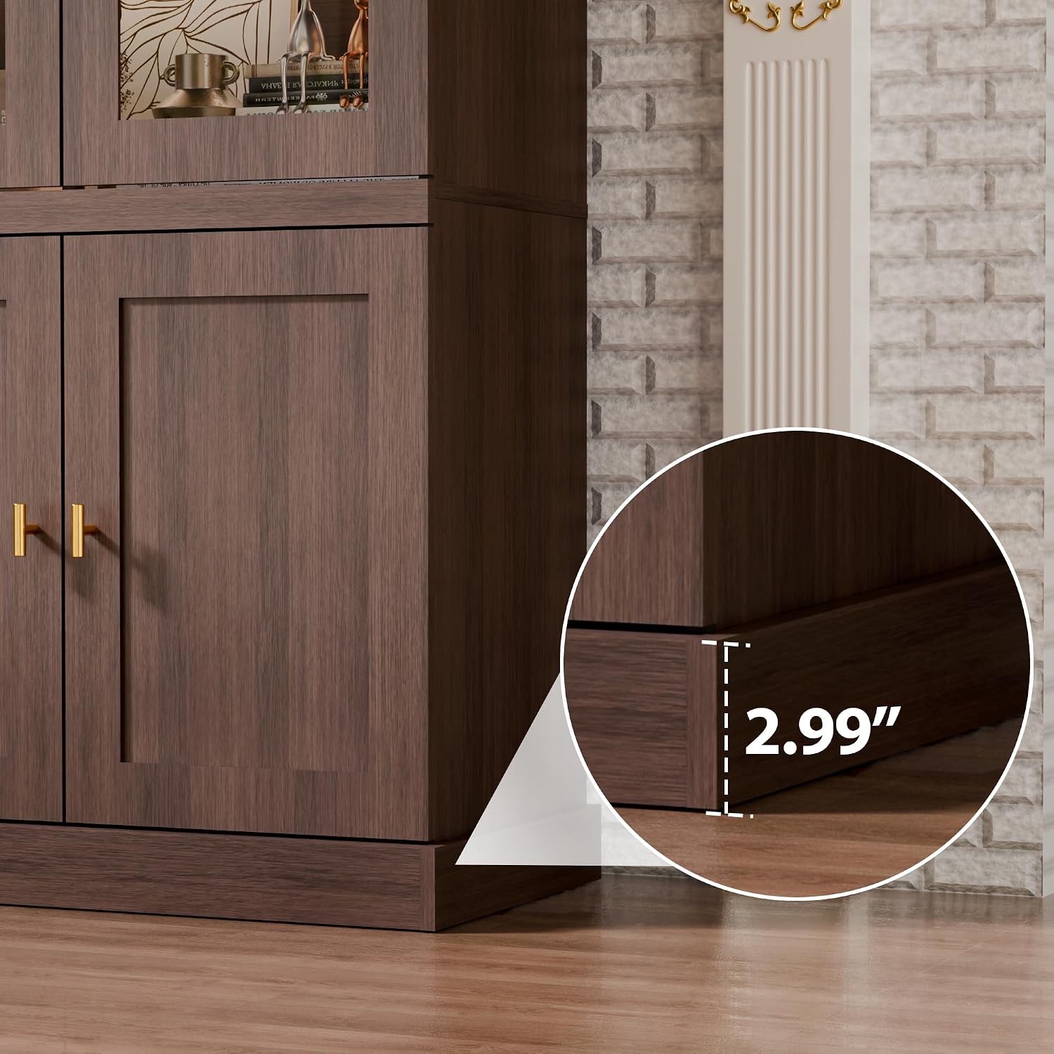 Walnut LED Mid-Century Display Cabinet
