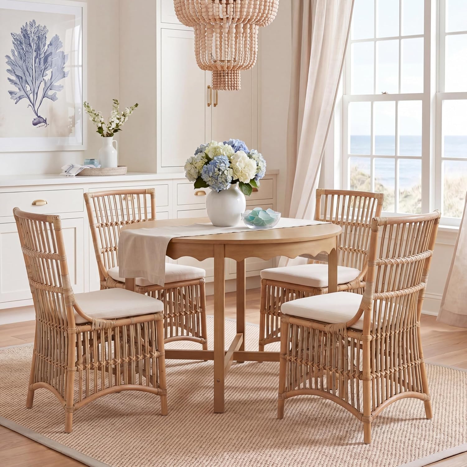 Grey White Wash Rattan Erika Accent Chair Set of 2