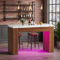55" RGB LED Faux Marble Bar Table
